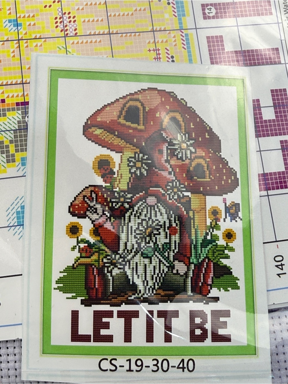 Mushroom Gnome Cross Stitch Kit | Sealed Let It Be Design